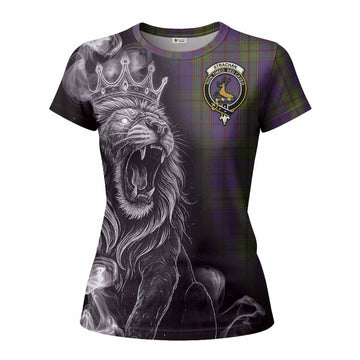 Strachan Tartan Women T shirt Roaring Lion Heritage