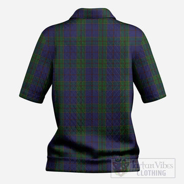 Strachan Tartan Women’s Polo Sweater Top with Family Crest