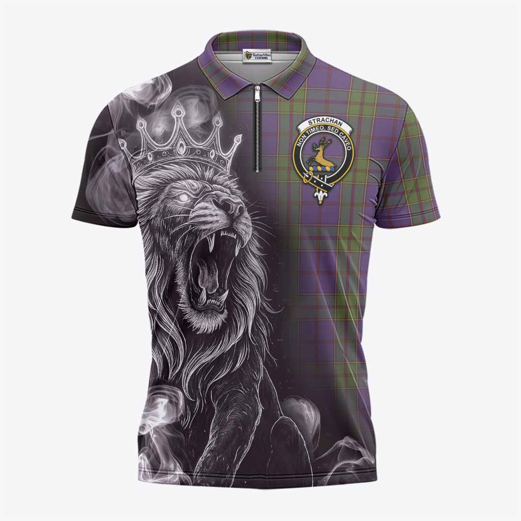 Strachan Tartan Zipper Polo Shirt Roaring Lion Heritage