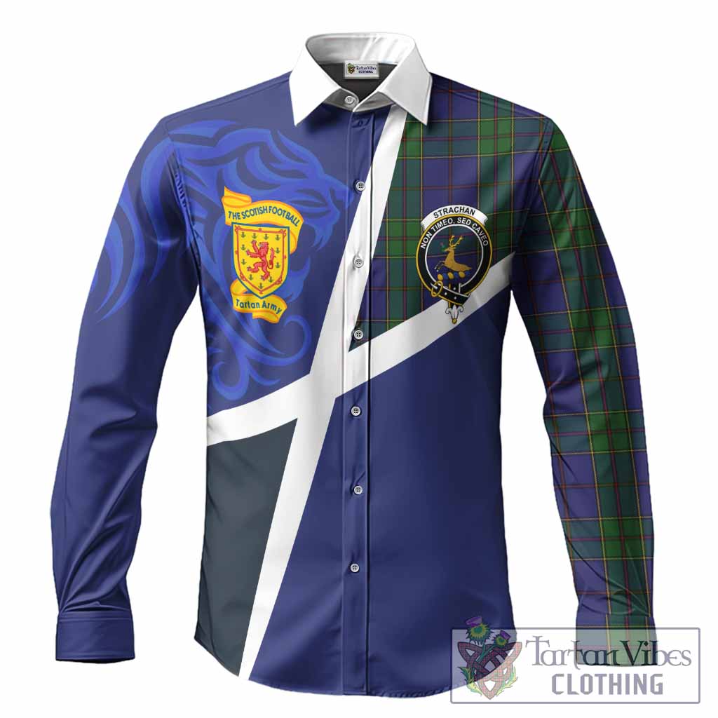 Strachan The Scottish Football Crest Long Sleeve Button Shirts Lion-Tartan Army