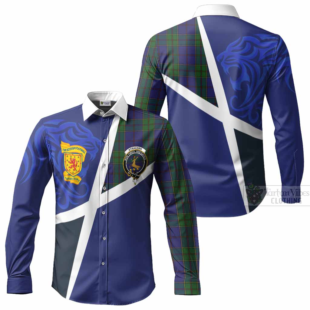 Strachan The Scottish Football Crest Long Sleeve Button Shirts Lion-Tartan Army