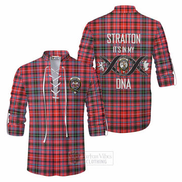 Tartan Vibes Clothing Straiton Tartan Ghillie Kilt Shirt with Family Crest DNA In Me Style