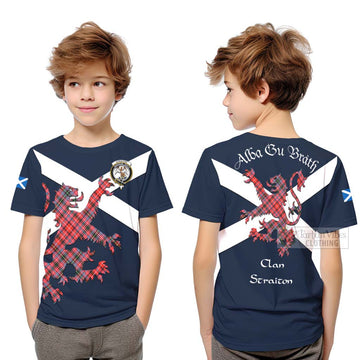Tartan Vibes Clothing Straiton Tartan Lion Rampant Kid T-Shirt – Proudly Display Your Heritage with Alba Gu Brath and Clan Name