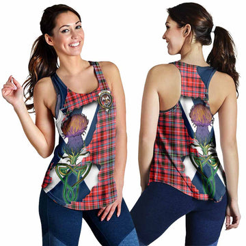 Tartan Vibes Clothing Straiton Tartan Family Crest Women's Racerback Tanks Scottish Thistle Celtic Inspired