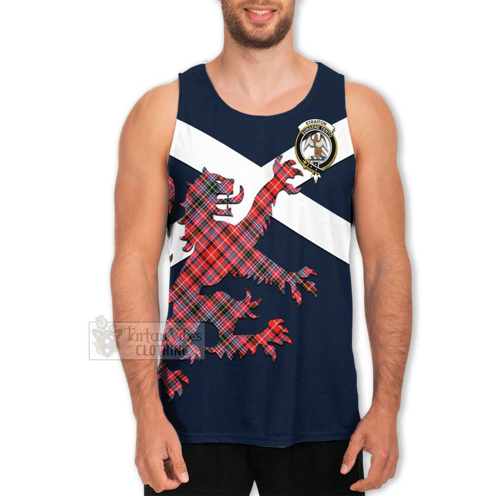 Tartan Vibes Clothing Straiton Tartan Lion Rampant Men's Tank Top – Proudly Display Your Heritage with Alba Gu Brath and Clan Name
