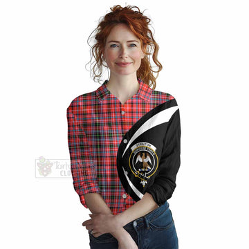 Tartan Vibes Clothing Straiton Tartan Women's Casual Shirt with Family Crest Circle Style
