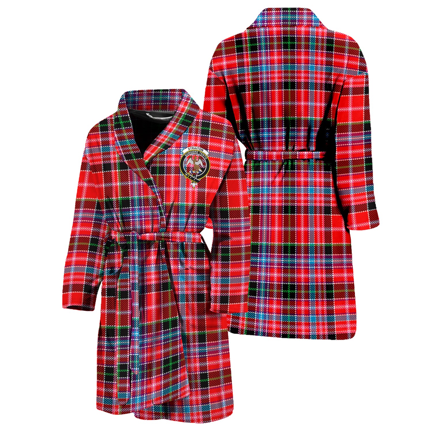Straiton Tartan Bathrobe with Family Crest Unisex S - Tartan Vibes Clothing