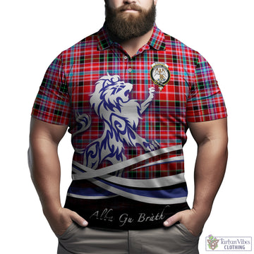 Straiton Tartan Polo Shirt with Alba Gu Brath Regal Lion Emblem