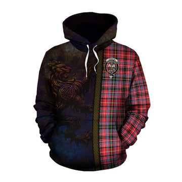 Straiton Tartan Family Crest Cotton Hoodie Alba Gu Brath Be Brave Lion Ancient Style