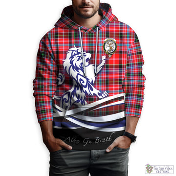 Straiton Tartan Hoodie with Alba Gu Brath Regal Lion Emblem