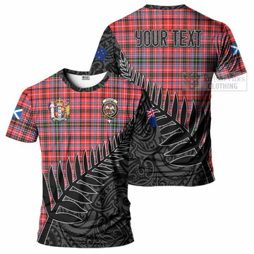 Tartan Vibes Clothing Straiton Crest Tartan T-Shirt with New Zealand Silver Fern Half Style