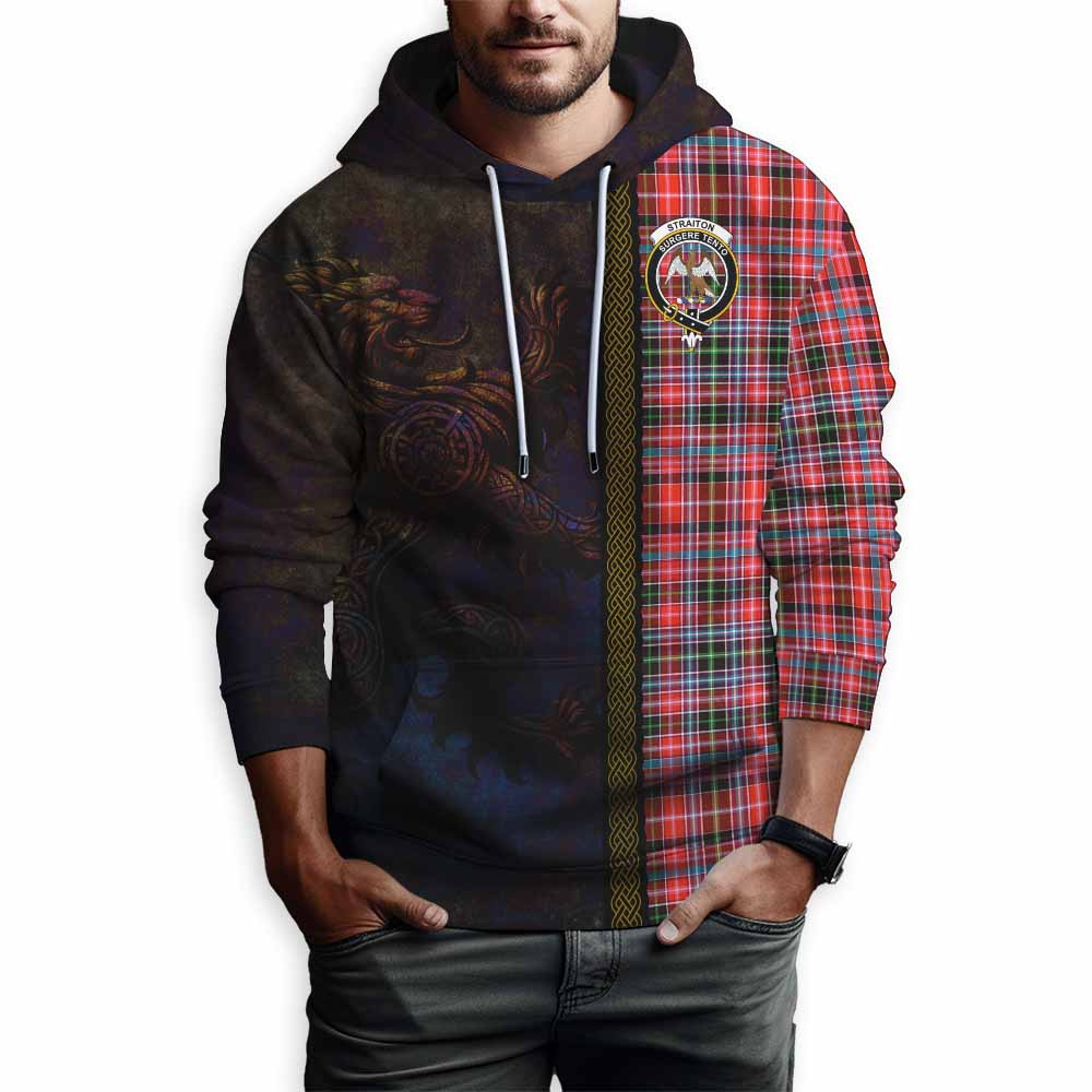 Tartan Vibes Clothing Straiton Tartan Family Crest Hoodie Alba Gu Brath Be Brave Lion Ancient Style