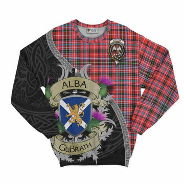 Straiton Tartan Family Crest Sweatshirt Lion Rampant Royal Thistle Shield Celtic Inspired