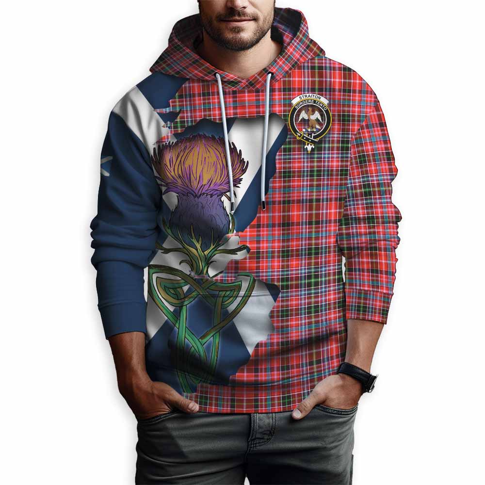 Tartan Vibes Clothing Straiton Tartan Family Crest Hoodie Scottish Thistle Celtic Inspired