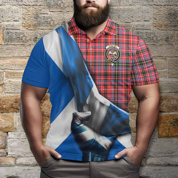 Tartan Vibes Clothing Straiton Tartan Polo Shirt with Family Crest Scotland Patriotic Style