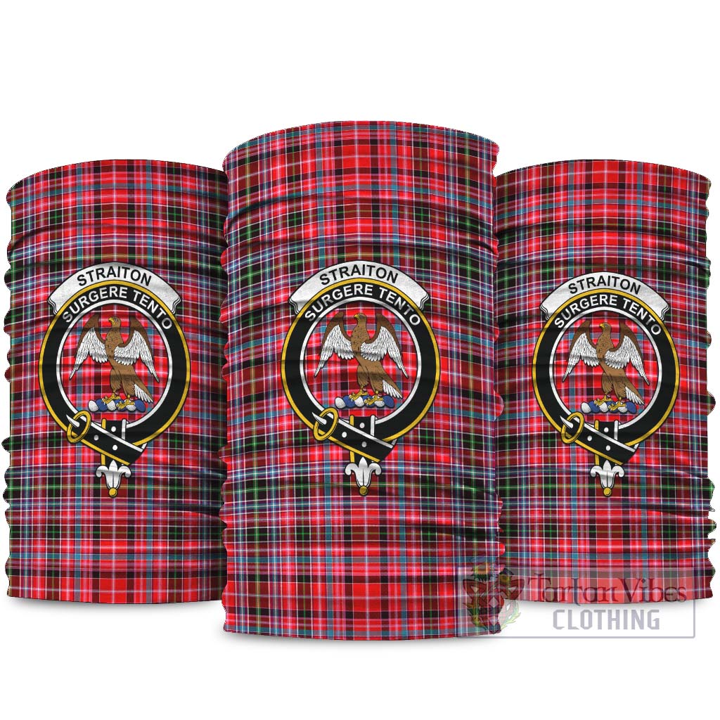 Straiton Tartan Neck Gaiters, Tartan Bandanas, Tartan Head Band with Family Crest
