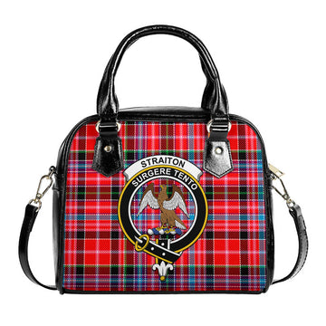 Straiton Tartan Shoulder Handbags with Family Crest