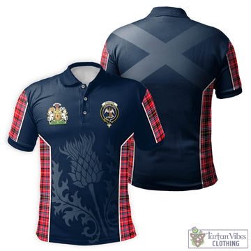 Straiton Tartan Men's Polo Shirt with Family Crest and Scottish Thistle Vibes Sport Style