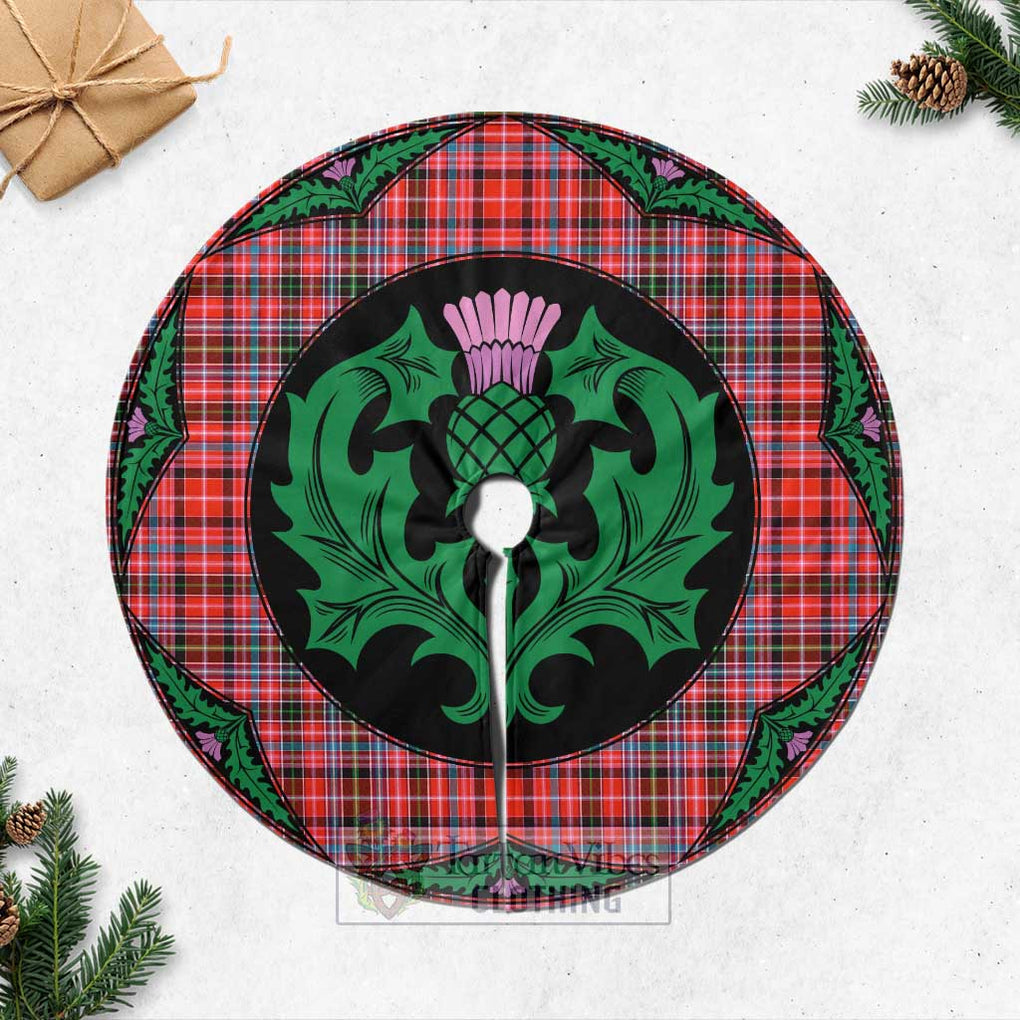 Tartan Vibes Clothing Straiton Tartan Christmas Tree Skirt Scottish Thistle Style
