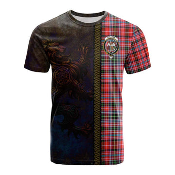 Tartan Vibes Clothing Straiton Tartan Family Crest Cotton T-shirt Alba Gu Brath Be Brave Lion Ancient Style