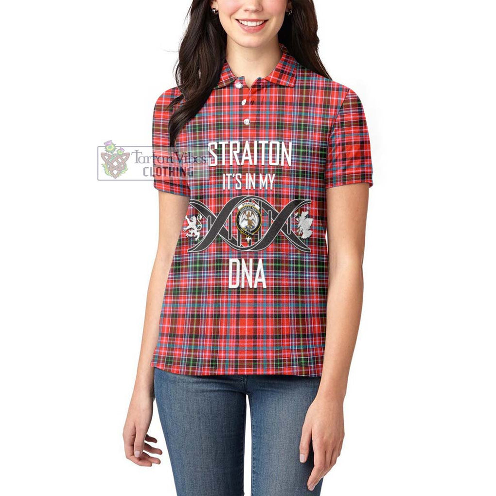 Straiton Tartan Women's Polo Shirt with Family Crest DNA In Me Style Women - Tartanvibesclothing Shop