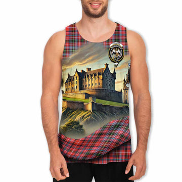 Straiton Tartan Family Crest Men's Tank Top with Scottish Ancient Castle Style