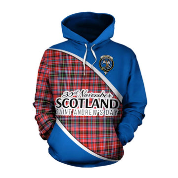 Tartan Vibes Clothing Straiton Family Crest Tartan Cotton Hoodie Celebrate Saint Andrew's Day in Style