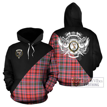 Straiton Tartan Hoodie with Family Crest and Military Logo Style Zip Hoodie - Tartanvibesclothing Shop
