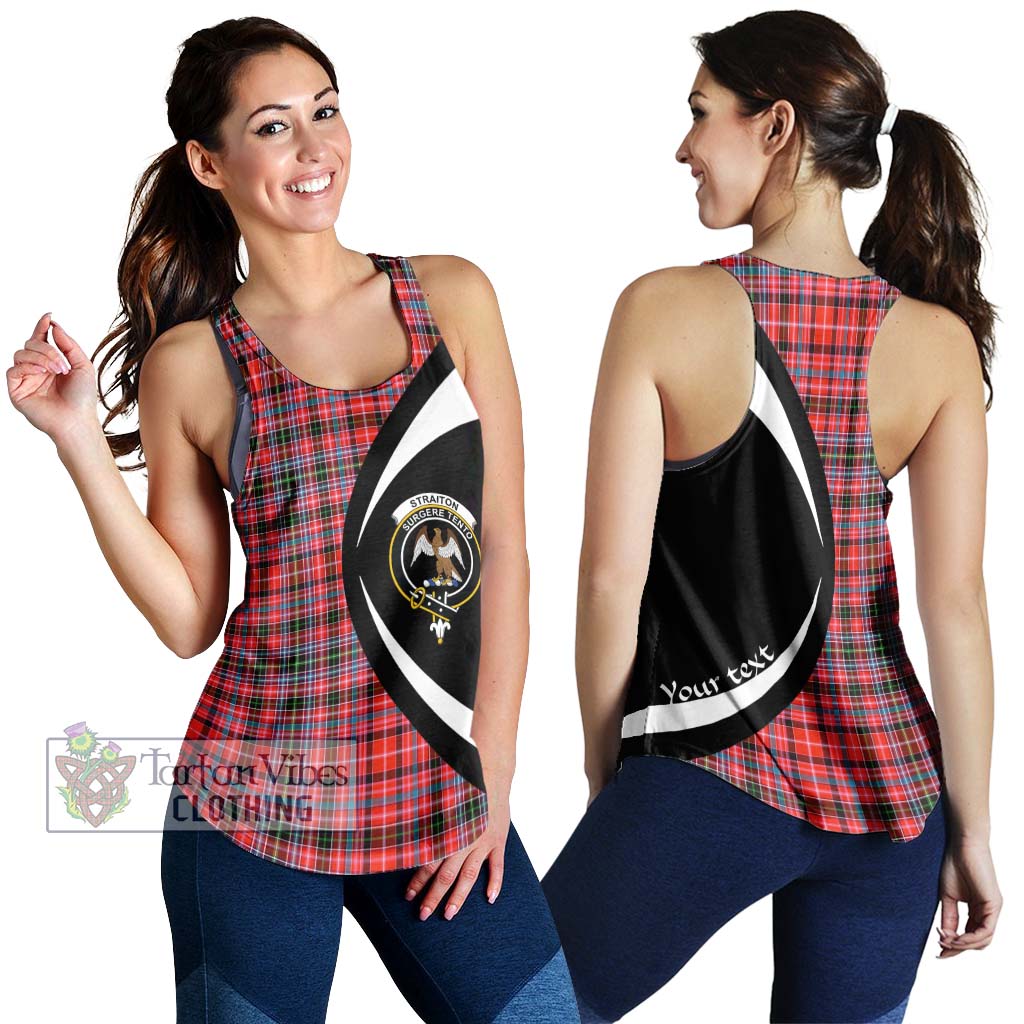 Straiton Tartan Women's Racerback Tanks with Family Crest Circle Style 4XL - Tartan Vibes Clothing