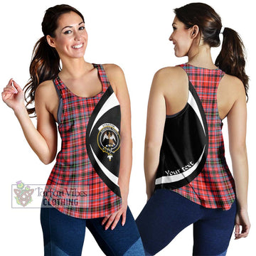 Straiton Tartan Women's Racerback Tanks with Family Crest Circle Style 4XL - Tartan Vibes Clothing