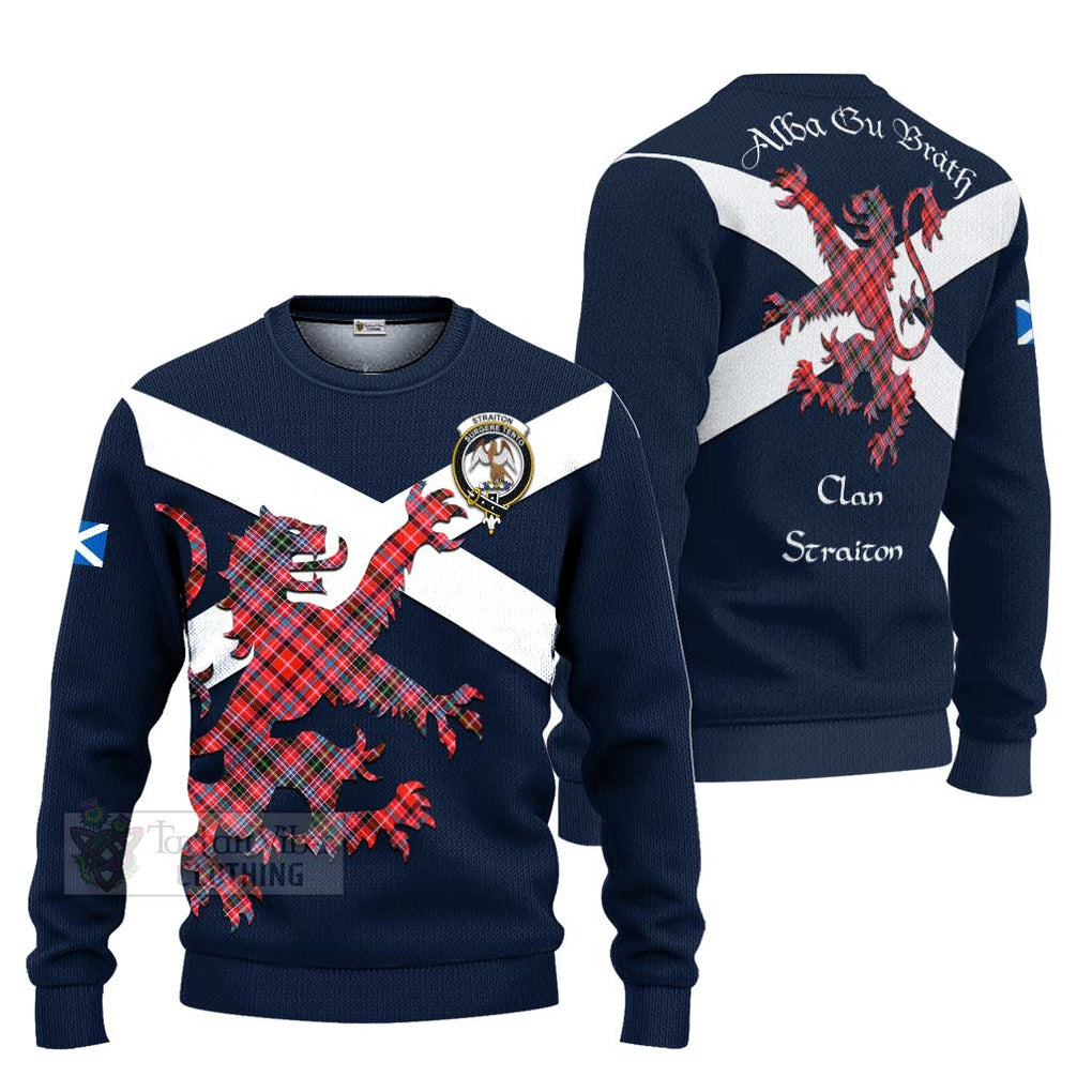 Tartan Vibes Clothing Straiton Tartan Lion Rampant Knitted Sweater – Proudly Display Your Heritage with Alba Gu Brath and Clan Name
