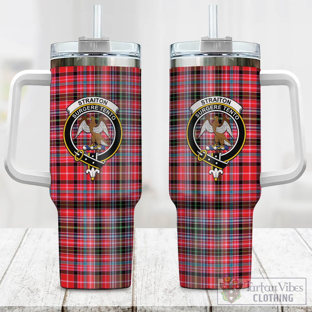 Tartan Vibes Clothing Straiton Tartan and Family Crest Tumbler with Handle