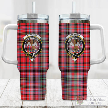 Straiton Tartan and Family Crest Tumbler with Handle