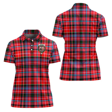 Straiton Tartan Polo Shirt with Family Crest For Women