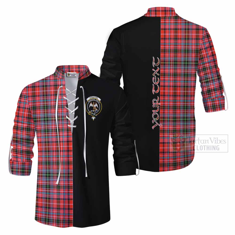 Tartan Vibes Clothing Straiton Tartan Ghillie Kilt Shirt with Family Crest and Half Of Me Style