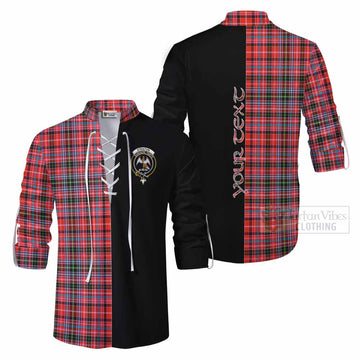 Tartan Vibes Clothing Straiton Tartan Ghillie Kilt Shirt with Family Crest and Half Of Me Style