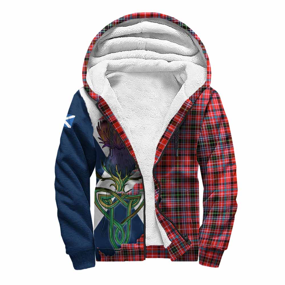 Tartan Vibes Clothing Straiton Tartan Family Crest Sherpa Hoodie Scottish Thistle Celtic Inspired
