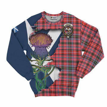 Straiton Tartan Family Crest Sweatshirt Scottish Thistle Celtic Inspired
