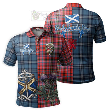 Straiton Tartan Polo Shirt Happy St. Andrew's Day Half Tartan Style