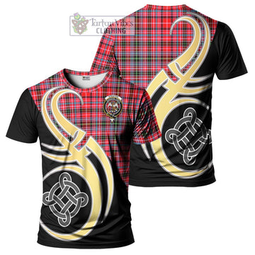 Straiton Tartan T-Shirt with Family Crest and Celtic Symbol Style Kid's Shirt - Tartan Vibes Clothing