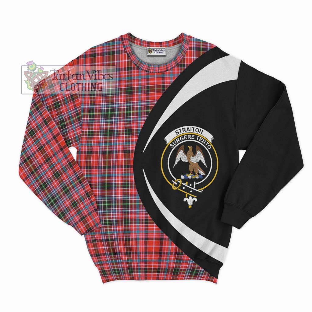 Straiton Tartan Sweatshirt with Family Crest Circle Style Unisex - Tartan Vibes Clothing