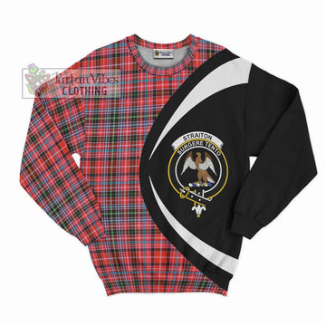 Straiton Tartan Sweatshirt with Family Crest Circle Style Unisex - Tartan Vibes Clothing