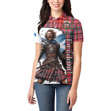 Tartan Vibes Clothing Straiton Crest Tartan Women's Polo Shirt Inspired by the Freedom of Scottish Warrior