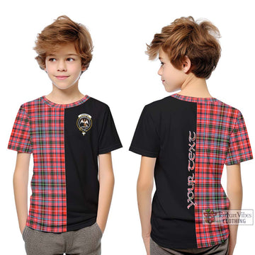 Straiton Tartan Kid T-Shirt with Family Crest and Half Of Me Style Youth XL Size14 - Tartanvibesclothing Shop