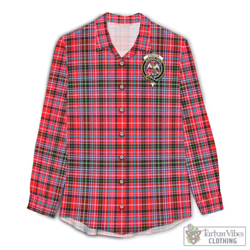 Straiton Tartan Womens Casual Shirt with Family Crest