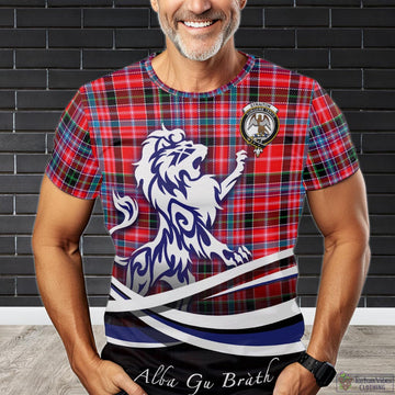 Straiton Tartan T-Shirt with Alba Gu Brath Regal Lion Emblem