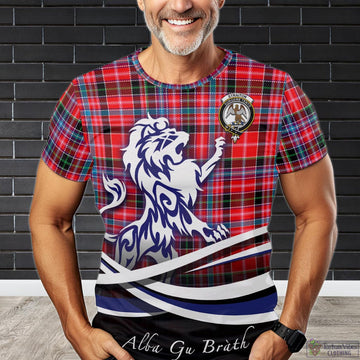 Straiton Tartan T-Shirt with Alba Gu Brath Regal Lion Emblem Kid's Shirt - Tartan Vibes Clothing