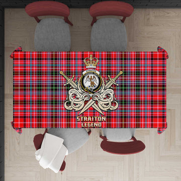 Straiton Tartan Tablecloth with Clan Crest and the Golden Sword of Courageous Legacy