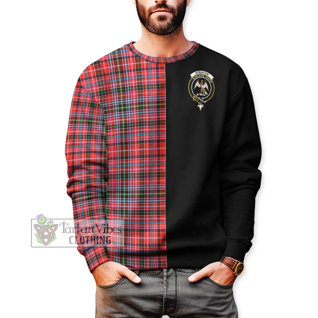 Straiton Tartan Sweatshirt with Family Crest and Half Of Me Style Unisex - Tartanvibesclothing Shop