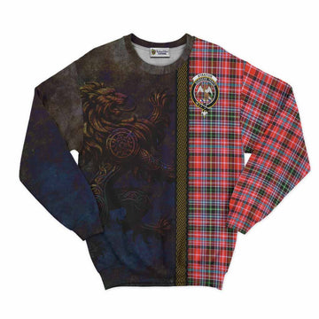 Straiton Tartan Family Crest Sweatshirt Alba Gu Brath Be Brave Lion Ancient Style